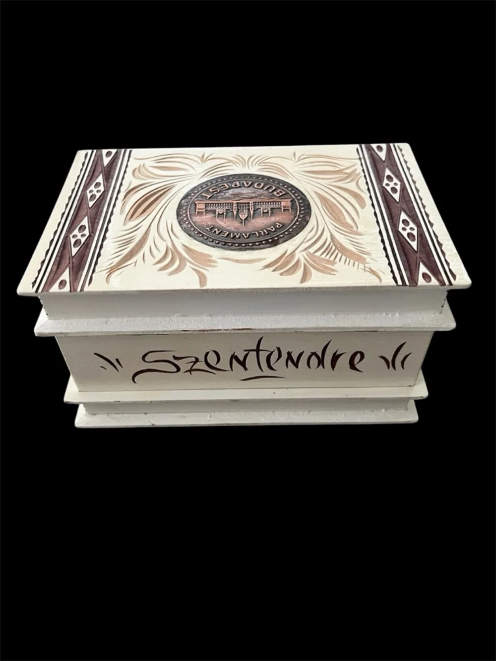 Budapest Parlament Carved Wooden Puzzle Keepsake Box